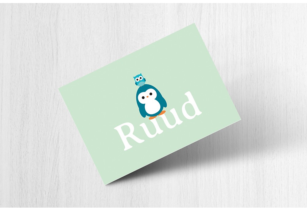 Pinguin met uiltje groen